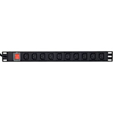 Gembird Rack power strip PDU 10xC13 1U 16A C19 2m