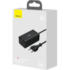 Baseus Travel Charger GaN5 Pro Fast Charger C+C+U+HDMI with Power Cable 1.5m + Type-C to Type-C cable (1m, 100W, 40Gb/s), Black EU (CCGP110201)