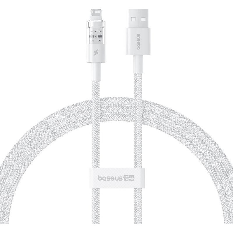 Baseus Gem USB to IP 2.4A fast charging cable 1 m White