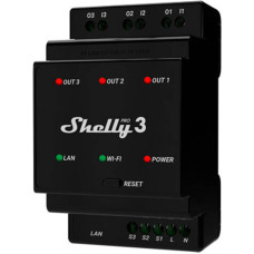 Shelly Pro 3 DIN Rail 3-channel Relay, WiFi/LAN