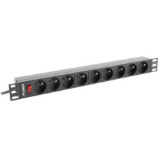 Lanberg Rack power strip PDU 19 inch 1U 16A 9X 230V PL 3m black