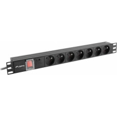 Lanberg Surge protector Rack PDU 19" 1U 10A 7X 230V PL 2m black C14