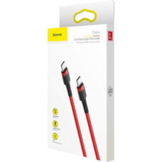 Baseus Type-C - Type-C Cafule Cable PD 2.0, QC 3.0, 60W, 3A, 1m, Red (CATKLF-G09)