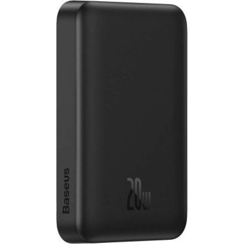 Baseus Power Bank Magnetic Mini Wireless Fast charging (With Xiaobai Type-C to Type-C 60W(20V/3A) 0.5m) MagSafe 15W / PD 20W, 10000 mAh, Black (PPCX070001)
