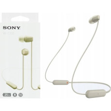 Sony WI-C100 Bluetooth Wireless In-Ear Headphones, BT 5.0, Remote Control, Beige EU