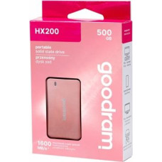 Goodram SSD drive HX200 500GB USB-C+A 1500/900MB/s rose gold
