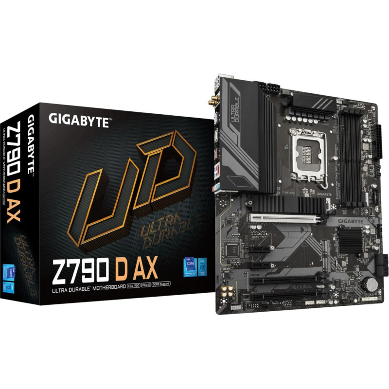 Gigabyte Z790 D AX Motherboard - Supports Intel Core 14th Gen CPUs, 12+1+1 Phases Digital VRM, up to 7600MHz DDR5 (OC), 3xPCIe 4.0 M.2, Wi-Fi 6E, 2.5GbE LAN, USB 3.2 Gen 2