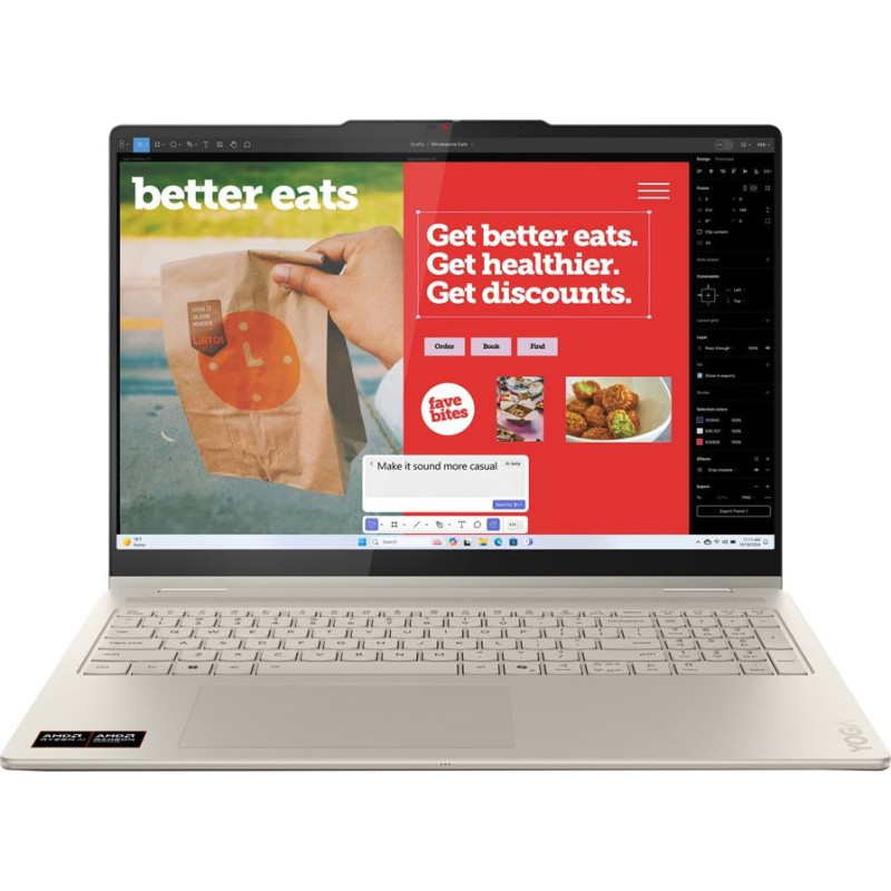 Lenovo Yoga 7 2-in-1 16AKP10 Copilot+ PC AMD Ryzen AI 7 350 Hybrid (2-in-1) 40.6 cm (16") Touchscreen 2.8K 16 GB LPDDR5x-SDRAM 512 GB SSD Wi-Fi 7 (802.11be) Windows 11 Home