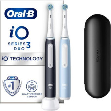 Oral-B Elektriskā zobubirste iO3, matēti melna/ledus zila, divu komplekts.