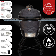 Kamado Kepsninė KAMADOCLUB PRO 2 PREMIUM+, pilka