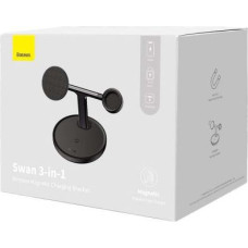 Baseus Wireless Charger Swan stand 3-in-1 Magnetic charger with TypeC cable 15W, 1m Black (WXTE000101)