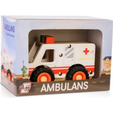 Daffi Wooden car with tires - Ambulans