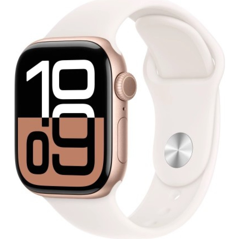 Apple Watch Series 10 GPS 42 mm Rose Gold Aluminium Case with Light Blush Sport Band - S/M