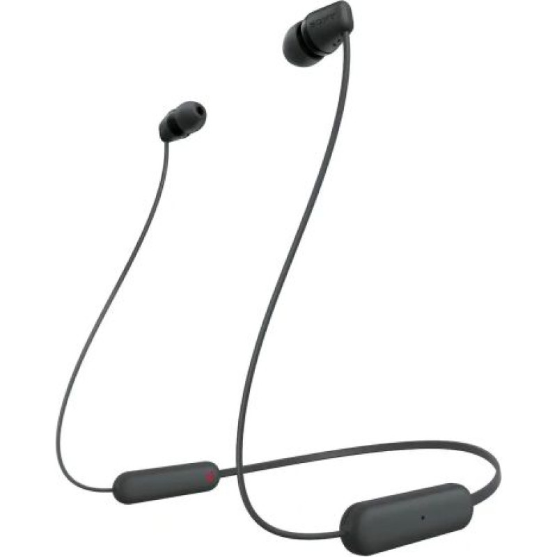 Sony WI-C100 Bluetooth Wireless In-Ear Headphones, BT 5.0, Remote Control, Black EU