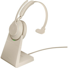 Jabra Evolve2 65 UC Mono Link380c - wireless over-ear headphones with stand, beige