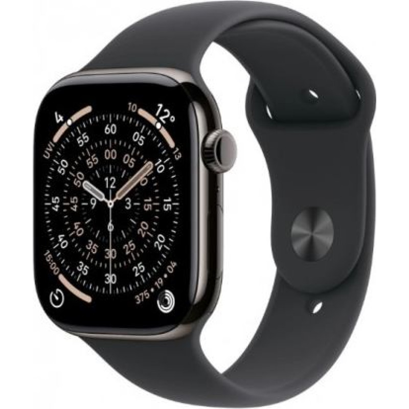 Apple Watch Series 11&nbsp;GPS + Cellular 42mm&nbsp;Slate Titanium Case with Black Sport Band - M/L