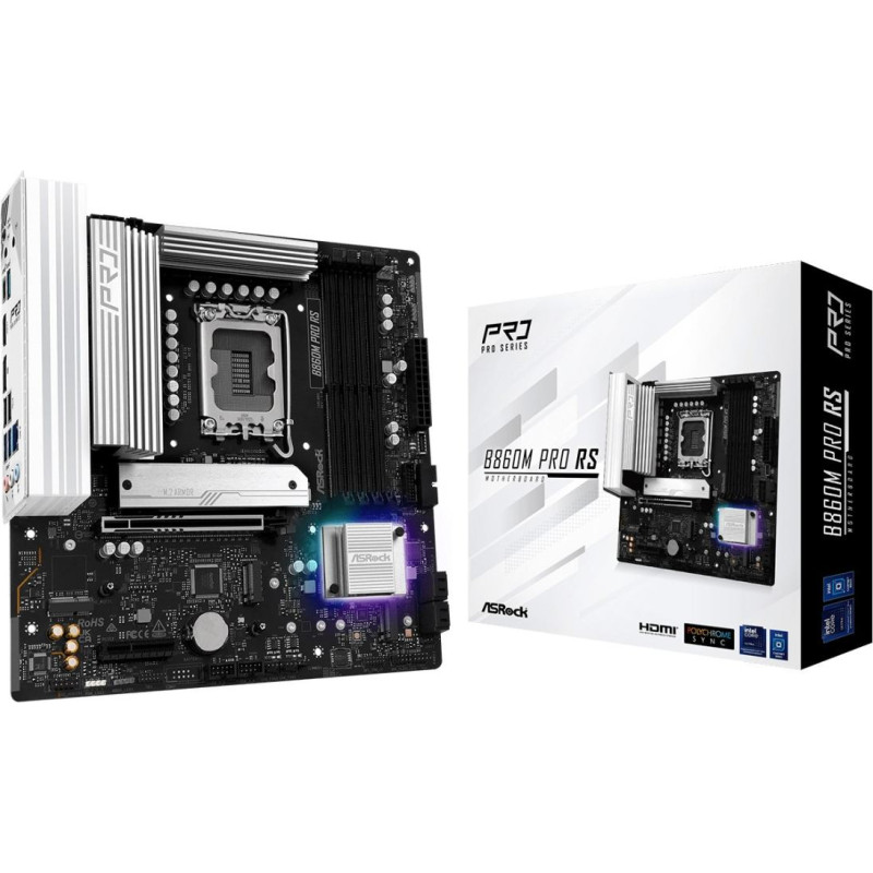 Asrock B860M Pro RS Intel B860 LGA 1851 (Socket V1) micro ATX