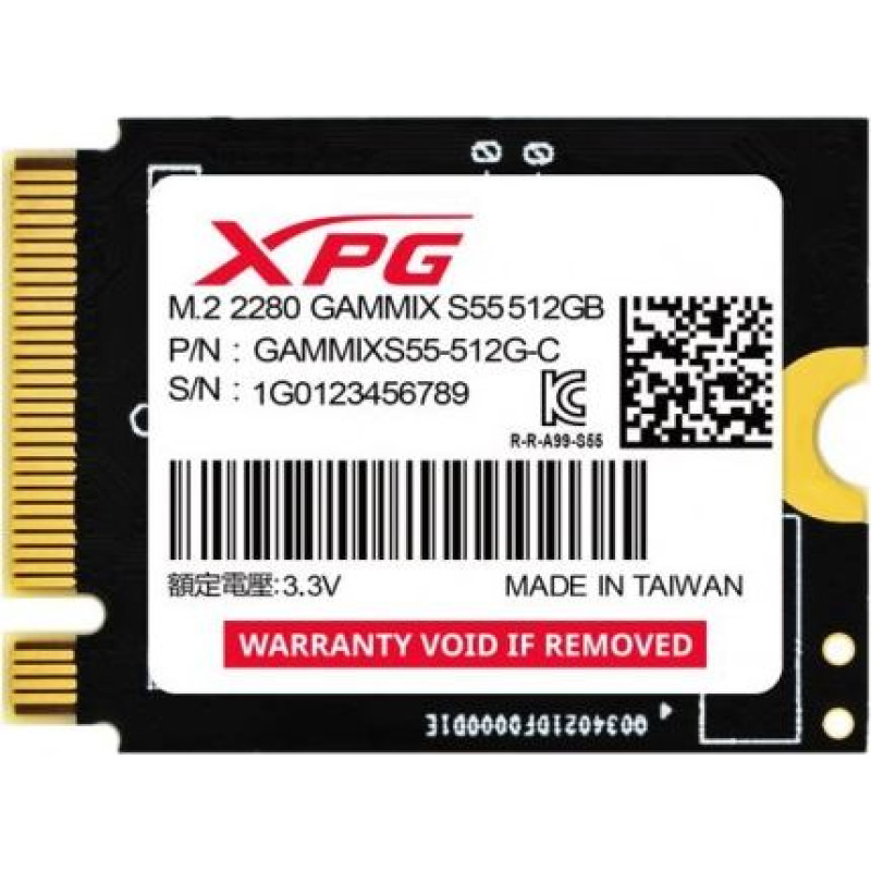 Adata XPG GAMMIX S55 SSD 512GB PCIe 4x4 5/3.8MB/s M2230