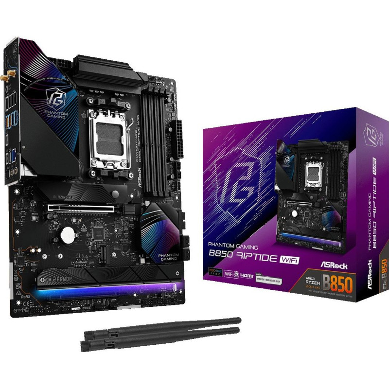 Asrock Phantom Gaming B850 Riptide WiFi AMD B850 Socket AM5 ATX