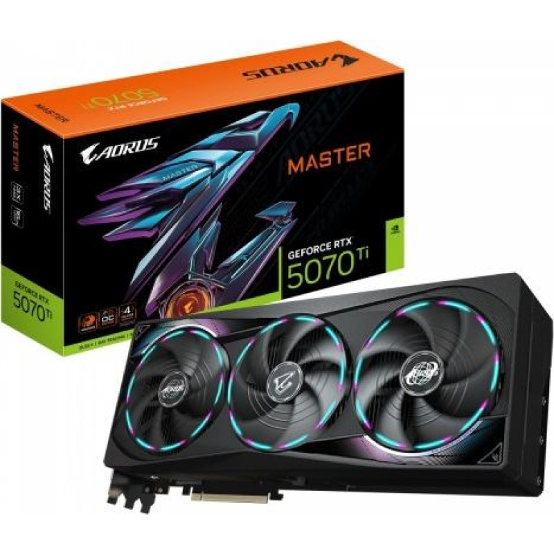 Gigabyte Graphics card GeForce RTX 5070 Ti AORUS MASTER 16G 256BIT GDDR7 3DP/HDMI