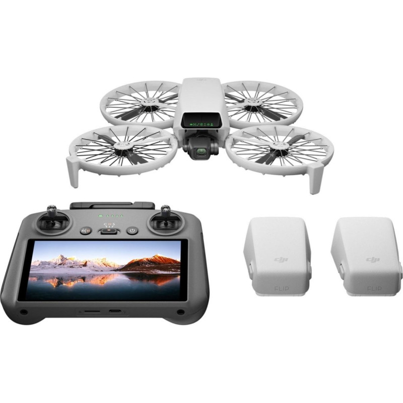 DJI Drone Flip Fly More Combo with 48 MPx 100 fps Camera with DJI RC2 Remote Controller, Light Gray EU (CP.FP.00000181.01)