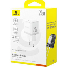 Baseus Travel Charger Palm Series Type-C, PD 3.0, QC 3.0, 20W, White EU (P10111602213-00)