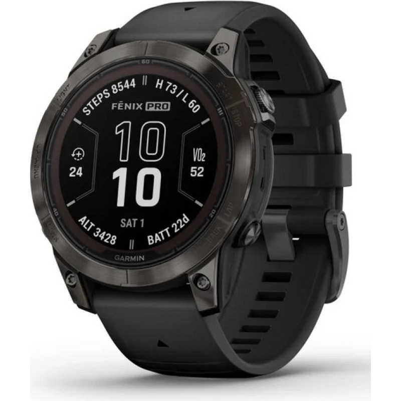 Garmin fēnix 7S Pro 3.05 cm (1.2") MIP 42 mm Digital 240 x 240 pixels Touchscreen Black Wi-Fi GPS (satellite)