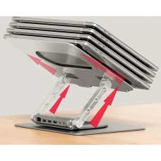 Unitek Adjustable laptop stand + USB-C HDMI hub Unitek D1109B01 PD 100W