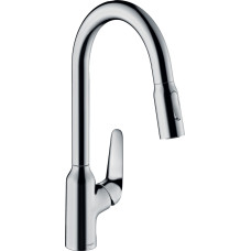 Hansgrohe Virtuves jaucējkrāns ar izvelkamu &scaron;ļūteni, Focus M42, 71820000.
