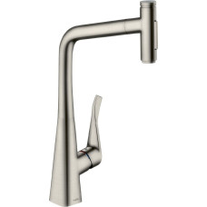 Hansgrohe Virtuves jaucējkrāns ar izvelkamu &scaron;ļūteni, Metris Select M71, 73820800.