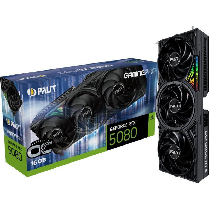 Palit Karta graficzna Palit GeForce RTX 5080 GamingPro OC 16GB GDDR7 (NE75080S19T2-GB2031A)