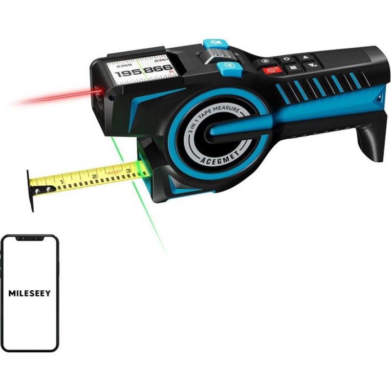 Mileseey DTX 10 Laser Distance Measurer with a 100-meter measuring tape