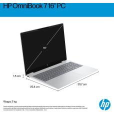HP OmniBook 7 16-az0220nw - Core 7 240H | 16''-2K | 16GB | 512GB | Win11Home | Srebro lodowcowe