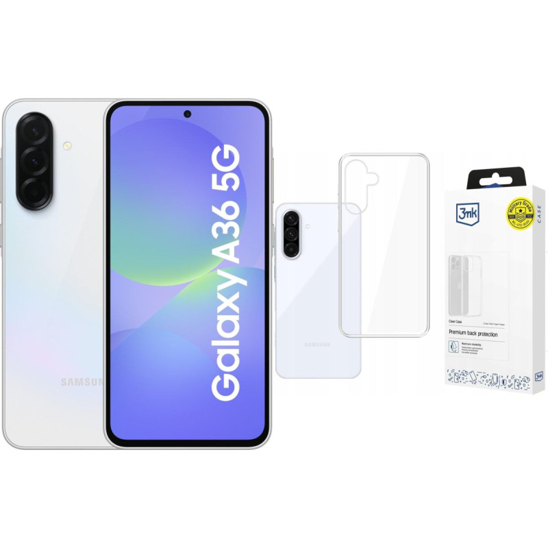 Samsung Smartfon Samsung Galaxy A36 5G 6/128GB Biały (SM-A366BZABEUE) + Etui Clear Case