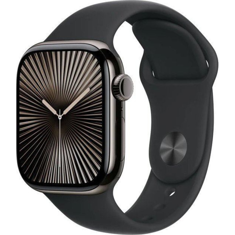Apple Watch Series 10 GPS + Cellular 46mm Slate Titanium Case | Black Sport Band - S/M