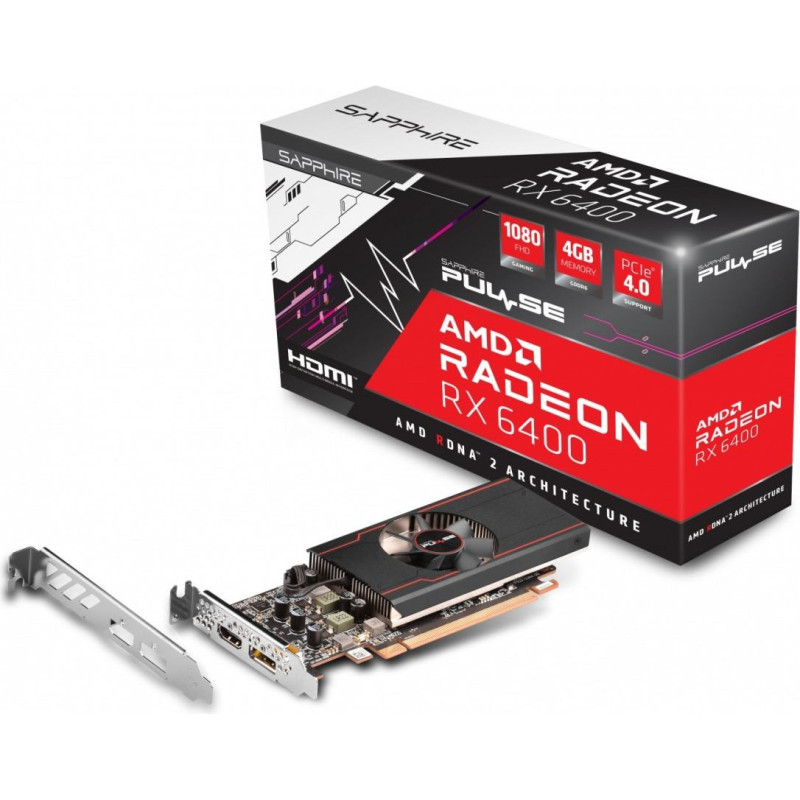 Sapphire Technology Karta graficzna radeon rx 6400 pulse gaming 4gb gddr6 64bit dp/hdmi