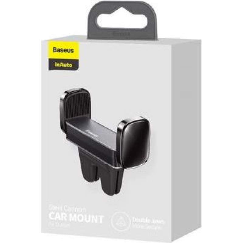 Baseus Car Mount Steel Cannon Air Outlet 360 degree rotation, Horizontal / Vertical Aluminum+ABS Black (SUGP-01)