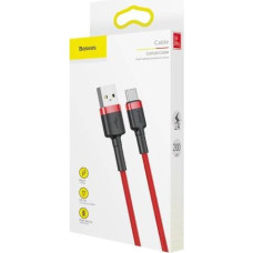 Baseus Type-C Cafule cable 2A, 3m Red/Red (CATKLF-U09)