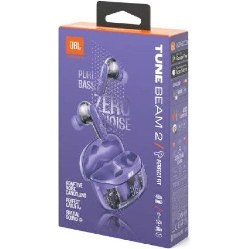 JBL Tune Beam 2 Ghost Edition TWS Bluetooth Wireless In-Ear Earbuds Ghost Purple EU
