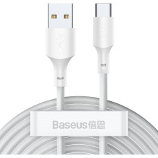 Baseus Simple Wisdom Data Cable Kit USB to Type-C 5A (2PCS/Set)1.5m White