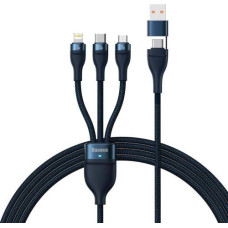 Baseus Universal Flash Series II 3-in-1 Fast Charging Data Cable (USB-A to Micro + Lightning + Type-C) 100W, 1.2m Blue (CASS030103)