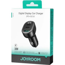Joyroom Car Charger with Digital Display, C+C+U, 30W, Black (JR-CCD04)
