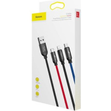 Baseus Cable Three Primary Colors Light/Type-C/Micro Nylon Braid 3.5A 1.2m Black (CAMLT-BSY01)