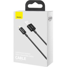 Baseus Lightning Superior Series cable, Fast Charging, Data 2.4A, 2m Black (CALYS-C01)