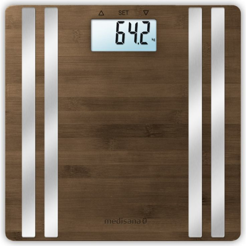 Medisana BS 552 Rectangle Bamboo, Silver Electronic personal scale