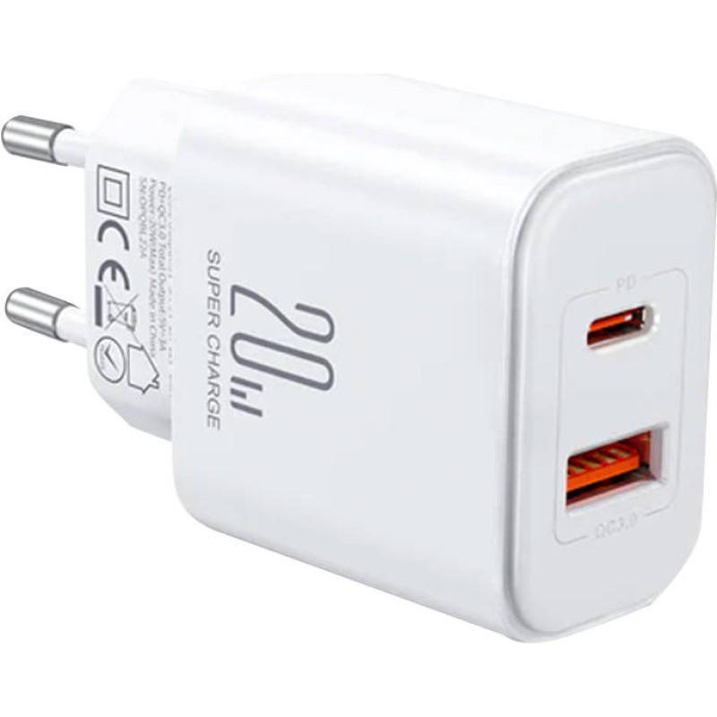 Joyroom Charger Flash Joyroom  JR-TCF05, (EU) 20W A+C (white)