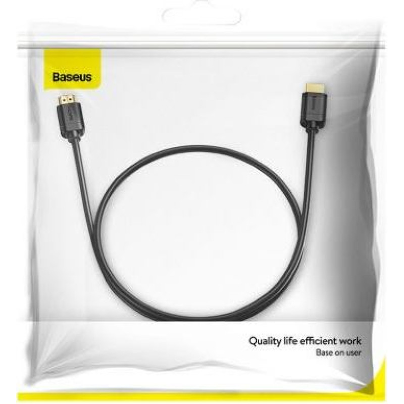 Baseus Video Cable High definition Series HDMI To HDMI 4K 60 Hz, 3D HDR, 18 Gbps, 1m Black (CAKGQ-A01)