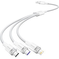 Vention USB 2.0 A to 3-in-1 6A cable Vention CTRWG 1.5M (white)