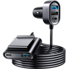 Joyroom Car Charger 5-in-1, C+C+U+U+U, QC 3.0, PD 3.0, FCP, AFC, 12V/24V, 72W, Black (JR-CL05)