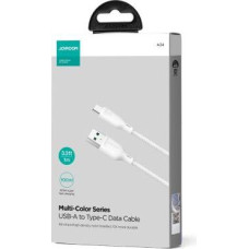 Joyroom USB - Type-C Multi-Color Series Fast Charging and Data Cable, 100W, 1m, White (S-A34)